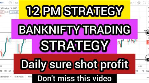 Bank Nifty Trading Strategy 12 Pm Strategy Best Intraday Strategy