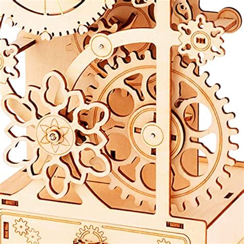 Yii Wmoc D Wooden Puzzles Diy Music Box Clock Mechanical Gear Model