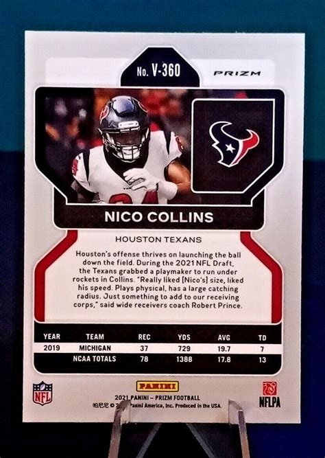 Panini Prizm Nfl Football Nico Collins Silver Variation Rc Rookie