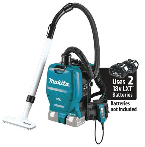 Makita Cordless Backpack Vacuum 53 Cfm Hepa Vacuum Filtration Type 1 2 Gal 9 4 Lb Weight