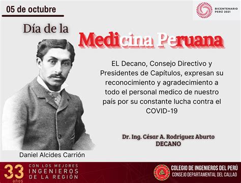 De Octubre Del D A De La Medicina Peruana Consejo