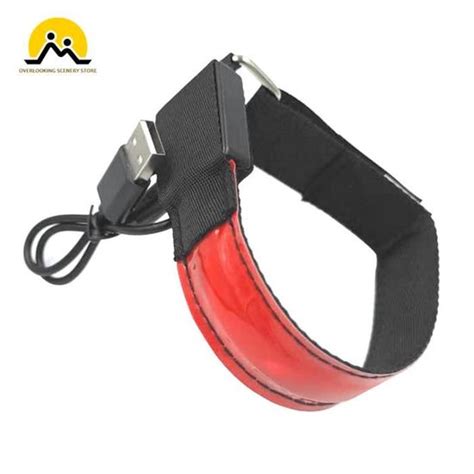 Brassard Lumineux Led Rouge Sports De Nuit En Plein Air Bracelet De