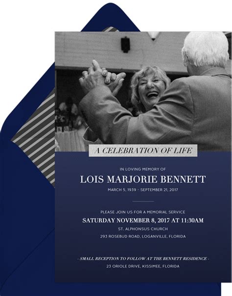 21 Beautiful Celebration Of Life Invitations To Honor Your Loved One