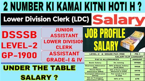 Dsssb Ldc Salary Slip Dsssb Junior Assistant Salary Dsssb Ldc