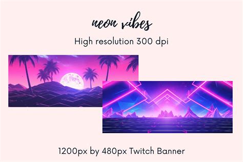 Neon Twitch Banner Twitch Background Multicolor Gradient Neon Twitch ...