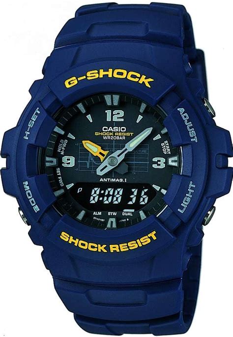 Casio G Shock Navy Blue Mens Alarm Chronograph G 100 2bvmur Watchnation