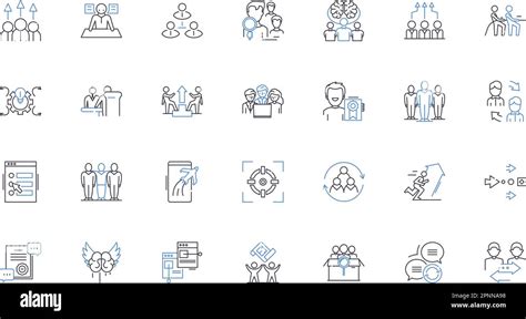 Commercial Enterprise Line Icons Collection Profitability Marketing