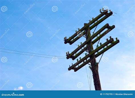 Old Wooden Telephone Pole Stock Image Image Of Wires 11792795