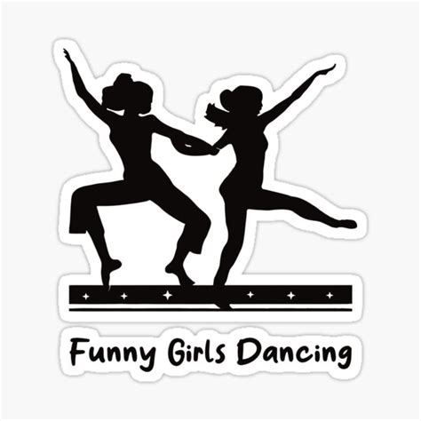 "Happy Dancing Girls Funny Dance Moves. Silhouette" Sticker for Sale by ...