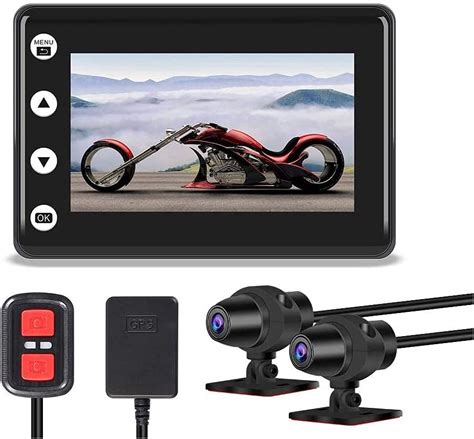 VSYSTO Dashcam Motorrad Motorrad Kamera 1080p Doppellinse Kamera