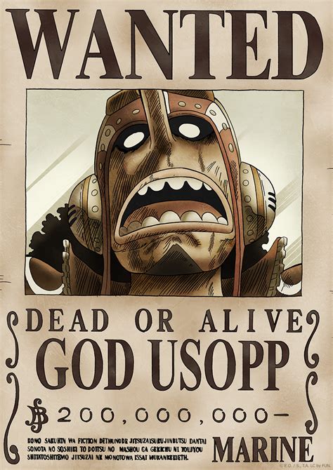 One Piece Wanted Dead Or Alive Poster God Usopp Official Licensed The Nerd Cave