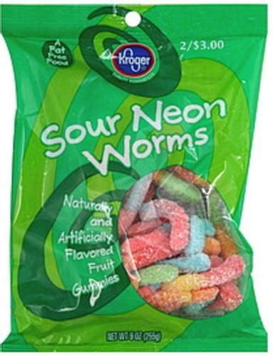 Kroger Sour Neon Worms 9 Oz Nutrition Information Innit