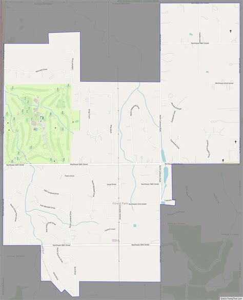 Map of Forest Park town, Oklahoma - Thong Thai Real