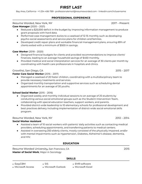 Case Manager Resume Examples For Resume Worded