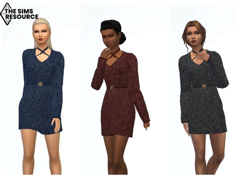 The Sims Resource ErinAOK Women S Wool Dress