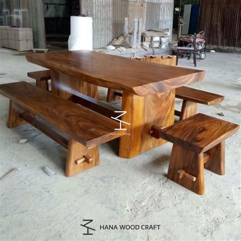 Jual Meja Makan Trembesi Sets Dining Table Solid Wood Di Seller Hana