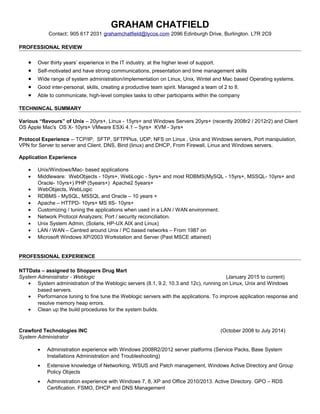 Graham Chatfield Cv Pdf