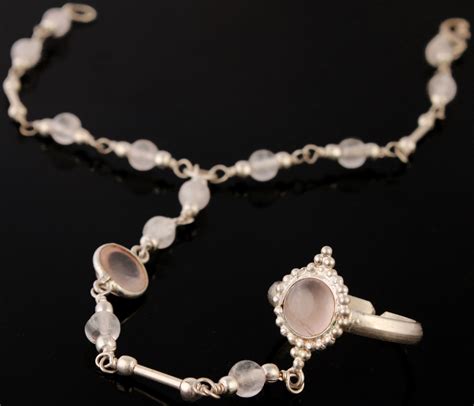 Rose Quartz Slave Bracelet Exotic India Art