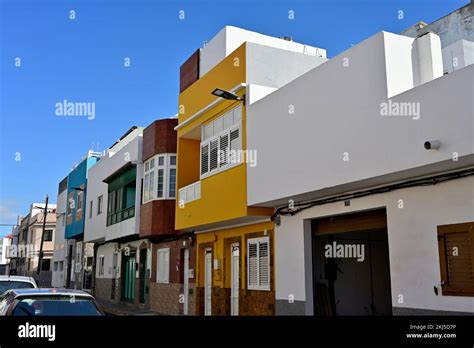 Apartment buildings in village of El Burrero Gran Canaria very near Las ...