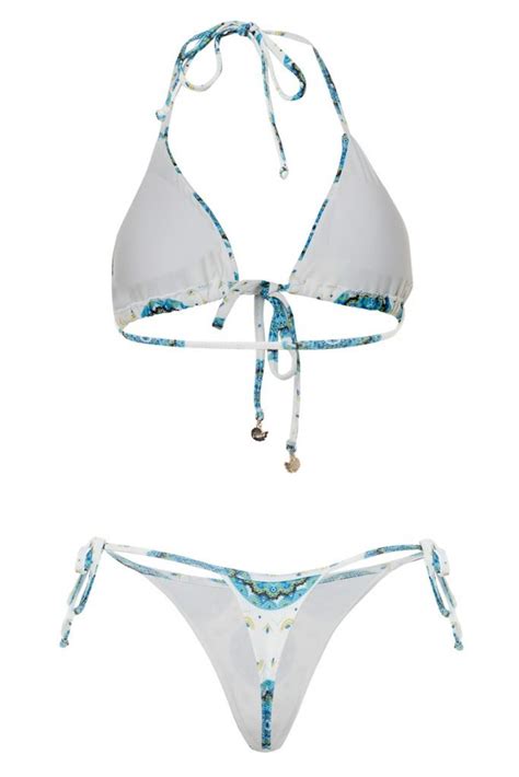 Blue Henna Bikini Bronceador Oleaje Swimwear