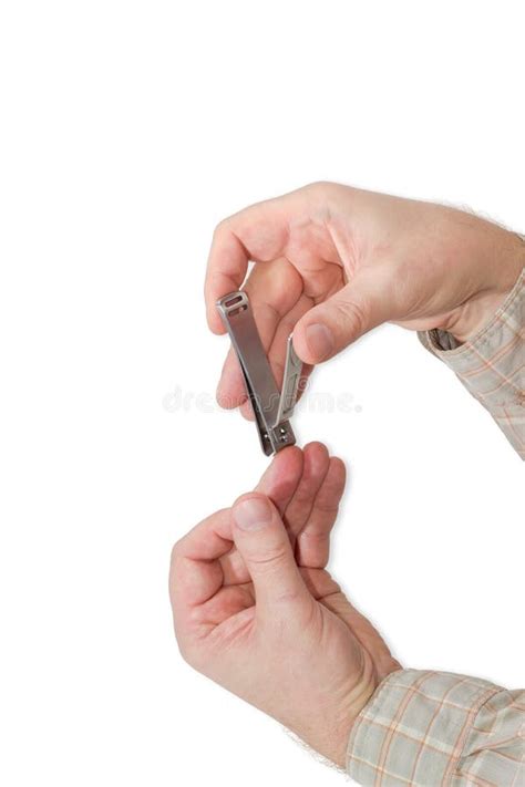 Nail Clipper in the Compound Lever Style in Male Hands Stock Image - Image of cosmetic, hand ...