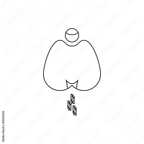 Vecteur Stock Hemorrhoid Line Icon Simple Style Human Intestinal