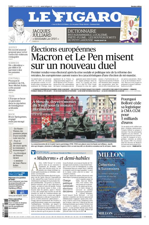 Les Unes Du Jour Lections Europ Ennes Macron Et Le Pen Misent Sur