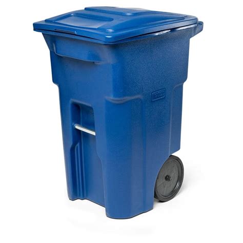 Toter 64 Gal Blue Outdoor Trash Can With Quiet Wheels And Lid ANA64