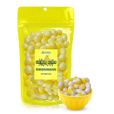 Fremon Heads Freeze Dried Lemon Candy 10 Oz Package