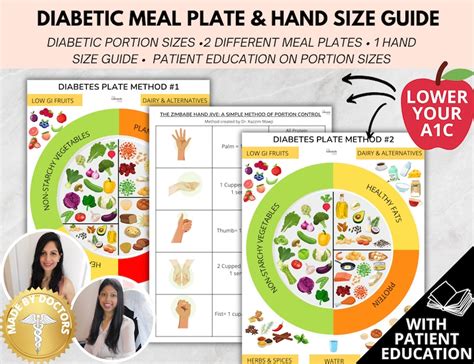 Doctor Made Portion Plate Hand Portion Size Guide Diabetic Meal Plan