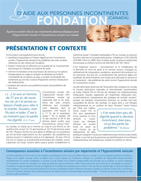 Lire Le Livre Blanc Canadian Continence Foundation