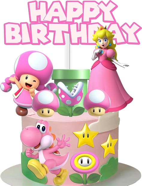 Amazon Fotn Pcs Princess Peach Party Decoration Cake Topper