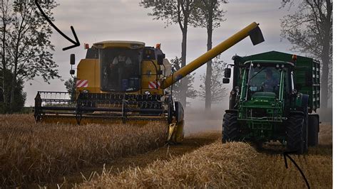 Żniwa Jęczmienia2023 John Deere 6120m NewHolland Tc5060 Pronar T683