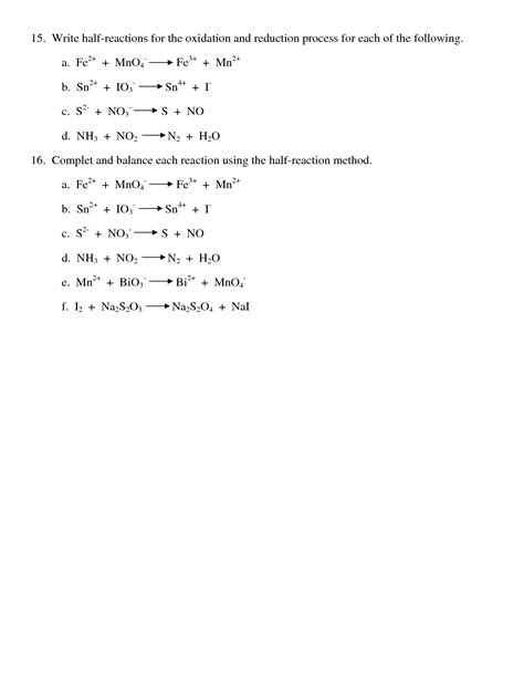 Solution Chapter Worksheet Redox Studypool