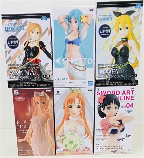 【未使用】未開封 プライズフィギュアまとめ ソードアート・オンライン Sao 結城明日奈 アスナ 直葉 リーファ アリス 湯けむり 水着