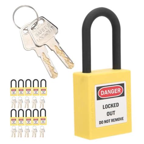 Fdit cadenas d étiquetage 10 ensembles 38mm Lockout Lock Antipoussière