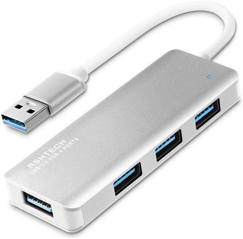 Rshtech Usb Hub Port Ultra Slim Aluminum Data Hub Portable Usb