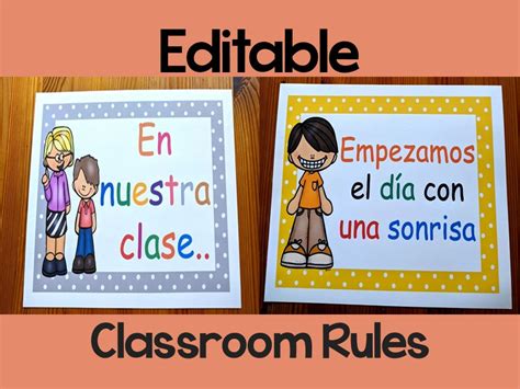 Las Reglas De La Clase L Editable Classroom Rules In Spanish Bilingual Classroom Resources