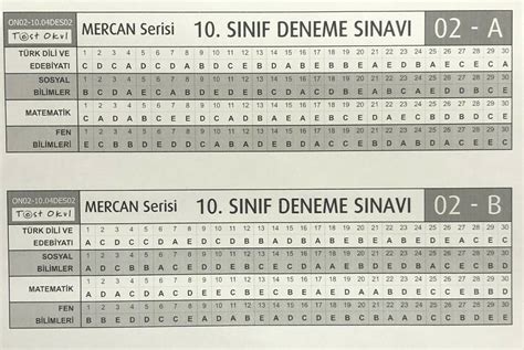 10 sınıf test okul mercan denemesi 2 cevap anahtarı olan varsa