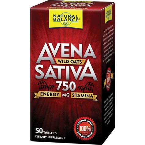 Natural Balance Avena Sativa Wild Oats 750 Mg 50 Capsules