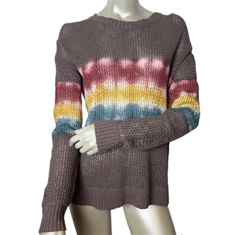 Knox Rose Sweaters Knox Rose Storm Lavender With Rainbow Strip