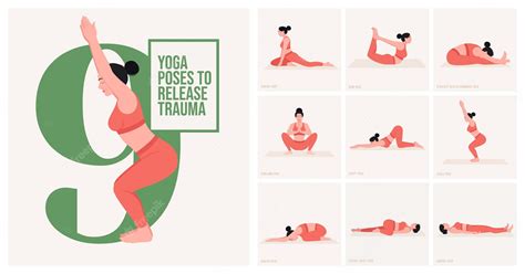 Premium Vector Yoga Poses For Release Trauma Young Woman Practicing