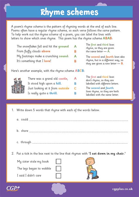 Rhyme Schemes (Years 3-4) | CGP Plus - Worksheets Library