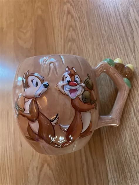 Disney Chip And Dale D Character Mug Disneyland Paris Rare Slight