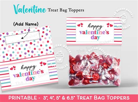 Valentine Treat Bag Topper Happy Valentines Day Treat Bag Topper