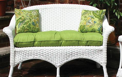 Sunbrella Fabric Wicker Loveseat Cushion