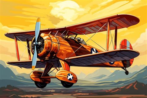 Premium Photo Colorful Vintage Biplane Many Of The Different Colors