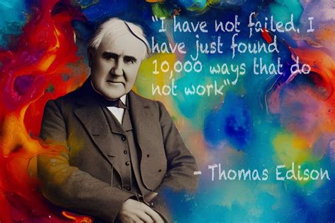 Thomas Edison Motivational Quote Inspirational Poster AI Generated Wall ...