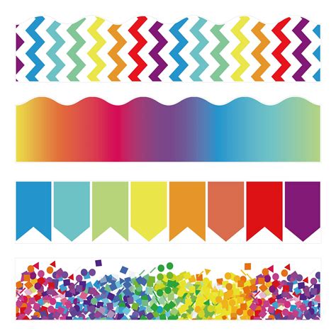 Buy Whaline Feet Rainbow Color Bulletin Board Borders Design Pcs