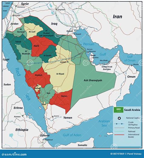 Mapa De Arábia Saudita Territórios Selecionáveis Vetor Ilustração